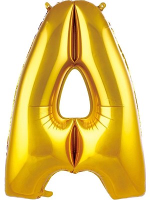 Deniz Parti A Harfi Altın Folyo Balon 34"- 76 cm