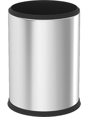 PremiumPort 8 Lt Paslanmaz Çelik Açık Çöp Kovası, Şık ve Dayanıklı Tasarım