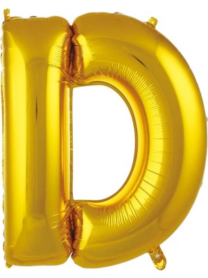 Deniz Parti D Harfi Altın Folyo Balon 34"- 76 cm