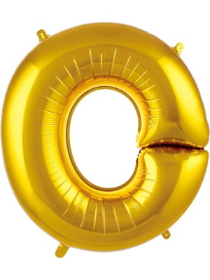 Deniz Parti O Harfi Altın Folyo Balon 34"- 76 cm