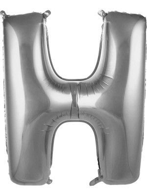 Deniz Parti H Harfi Gümüş Folyo Balon 34"- 76 cm