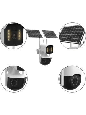 Hobilinka Güneş Enerjili Arıcı Kamerası 4g Sım Kartlı 9mp Üç Lens Yayla Güvenlik Kamerası 2 Yıl Gar