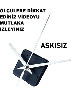 Cnr Shop Saat Mekanizması 18 mm Şaft Boyu Saat Makinesi Akar Sessiz Çalışır, Akrep-Yelkovan-Saniye-(Askısız)