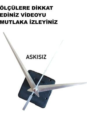 Cnr Shop Saat Mekanizması 14 mm Şaft Boyu Saat Makinesi Sessiz Çalışır Akrep-Yelkovan-Saniye-(Askısız)