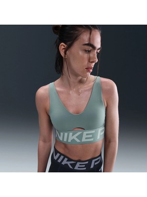 Nike Pro Indy Plunge Orta Destekli Pedli Bra Kadın Sporcu Sütyeni