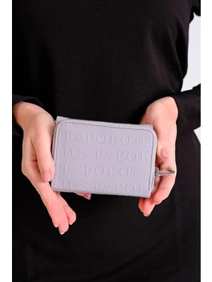 Just Polo Günlük Kombinlere Uygun Kadın 6 Kart Bölmeli Fermuarlı ve Çıtçıt Kapamalı Şık Cüzdan Shopper