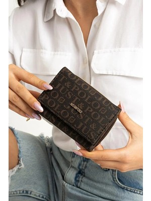 Just Polo Kadın Bol Kartlık ve Kağıt Para Bölmeli Bölmeli Fermuarlı & Kapaklı Cüzdan Shopper