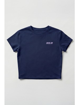 Backlain Mod Style Kadın Crop Tişört Dreaming Of Quiet Days Baskılı %100 Pamuk Yazlık