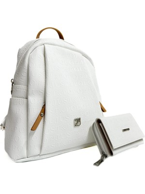 Just Polo Kadın Yeni Sezon Büyük Boy Sırt Çantası ve Cüzdanı Kombin 6011MH