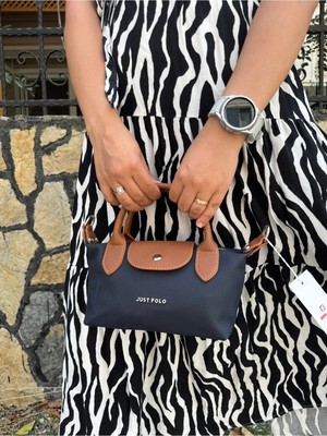 Just Polo Kadın Lacivert Taba Günlük Kullanıma Uygun Hafif & Pratik Mini El ve Omuz Çantası Shopper