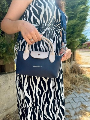 Just Polo Kadın Lacivert Taş Günlük Kullanıma Uygun Hafif & Pratik Mini El ve Omuz Çantası Shopper