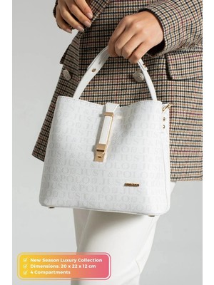 Just Polo Kadın Orta Boy Su Geçirmez Günlük Şık El ve Omuz Çantası Ebat 23 x 18 cm Shoulder Bag