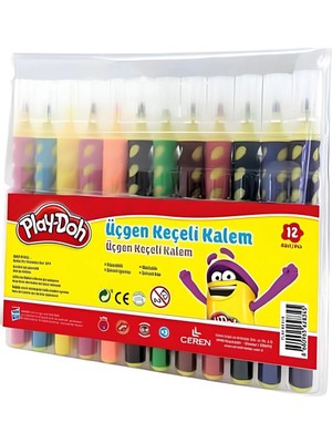 Play-Doh 12 Renk Üçgen Fırça Uçlu Kalem Pp Kutu