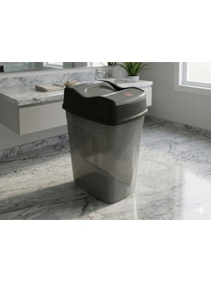 PremiumPort 15 Litre Gırdap Kapaklı Çöp Kovası, Şık ve Kullanışlı Tasarım