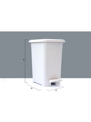 PremiumPort Şık ve Hafif 25 Lt Iç Kovalı Slim Pedallı Çöp Kovası Beyaz