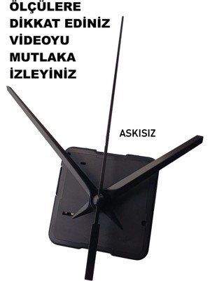 Cnr Shop Saat Mekanizması, 14 mm Şaft Boyu Saat Makinesi Sessiz Çalışır Akrep-Yelkovan-Saniye-(Askısız)