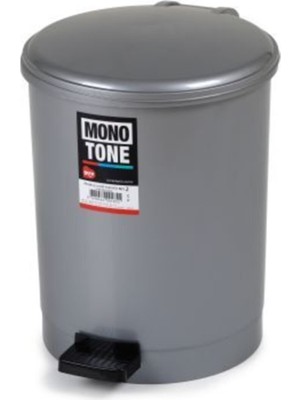 PremiumPort 12 Litre Yuvarlak Pedallı Çöp Kovası Gümüş Gri, Pratik ve Şık Tasarım