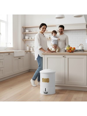 PremiumPort 16 Litre Metal Pedallı Çöp Kovası, Renkli ve Paslanmaz, Kovasız