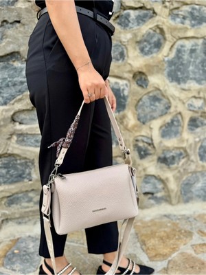 Just Polo Kadın Yeni Sezon Yumuşak Deri Şal Detaylı Ayarlanabilir Askılı Şık El ve Omuz Çantası Shopper