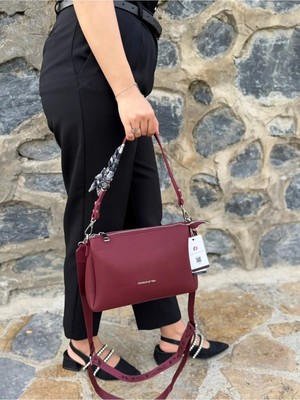 Just Polo Kadın Yeni Sezon Yumuşak Deri Şal Detaylı Ayarlanabilir Askılı Şık El ve Omuz Çantası Shopper