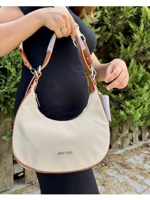 Just Polo Kadın Krem Taba Yeni Sezon Su Geçirmez El & Omuz ve Çapraz Askılı Çanta Shopper