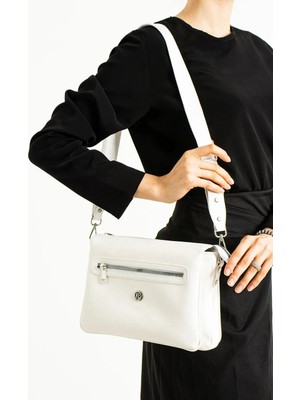 Just Polo Orijinal Kadın Beyaz Lüks Ayarlanabilir Askılı Omuz Çantası Shoulder Bag 235014MH