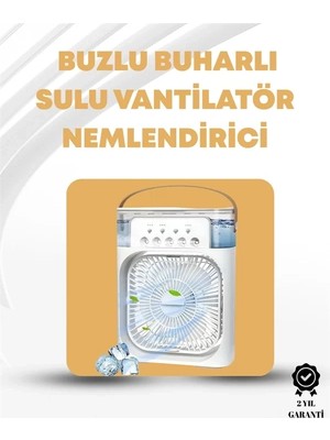 Nemere Ithalat Taşınabilir 3'ü 1 Arada Mini Fan | Nemlendirici + Soğutucu + Gece Lambası