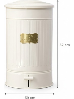PremiumPort 30 Litre Pedallı Metal Çöp Kovası, Renkli ve Dayanıklı, 52X28 cm
