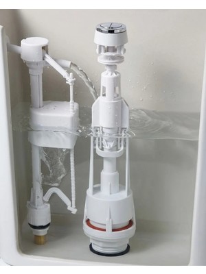 Die Grup Basmalı Klozet Rezervuar Iç Mekanizması Ayarlanabilir Su Seviyeli Tahliye Sistemi