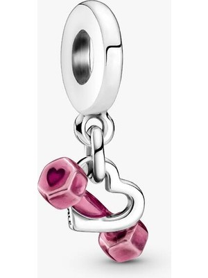 KFS Dambıl ve Kalp Sallantılı Charm 925 Ayar Gümüş