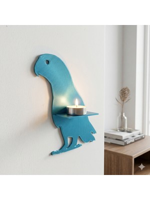 Solay Renk Seçenekli Papağan Duvar Mumluluğu – 2 Adet Tealight Mum Hediye