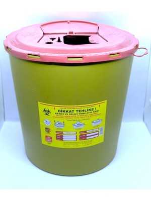 PremiumPort 5 Adet 12L Büyük Kesici ve Delici Tıbbi Enfekte Atık Kutusu Seti