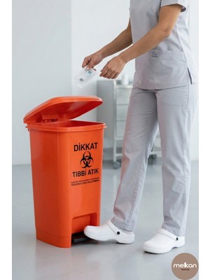 PremiumPort Sağlık Atık Kutusu 25 Litre, Pedallı, Slim Tasarım, Hijyenik Çöp Kovası