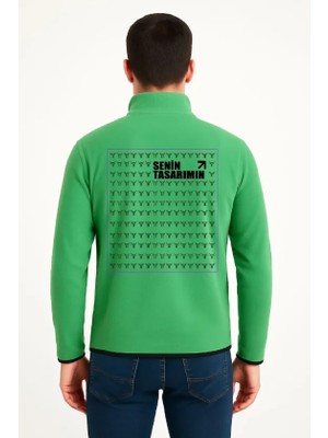 Çamaşır Kenti Arka Polar Kazak Dik Yaka - Yeşil