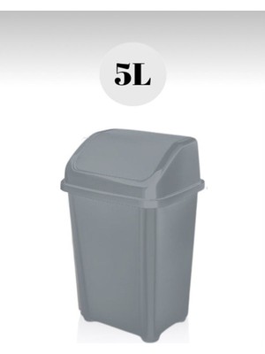 PremiumPort Sağlam 5 Litre Antrasit Gri Çöp Kovası, Pratik ve Şık Tasarım