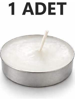 Miras Home 1 Adet Tealight Beyaz Mum, Parti, Kutlama, Kına, Düğün Gibi Özel Günler Için 1 Adet Kokusuz Mum