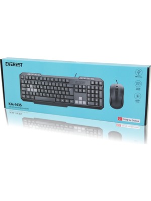 Die Grup USB Kablolu Klavye - Mouse Set Q Klavye 1200DPI Mouse KM-1435 (5501)