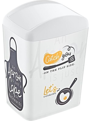 PremiumPort Soft Resimli Çöp Kutusu Döner Kapak 5l, Şık ve Kullanışlı Tasarım