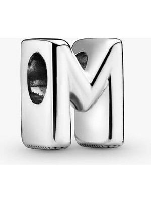 KFS M Harfi Charm 925 Ayar Gümüş