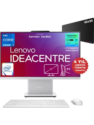 Lenovo Ideacentre 27IRH9 Intel Core I7-13620H 8gb 512GB 27" Fhd W11P All In One Bilgisayar - Webzone Mouse Pad / 1 Yıl Kaspersky Yazılım Koruma Wz1