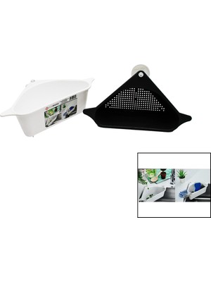 Die Grup Süzgeçli Lavabo Düzenleyici Plastik Köşe Rafı Vantuzlu (5501)