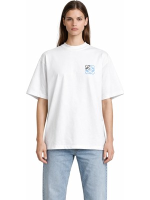 Camblys Unisex Kadın Erkek New Logo Ön Baskılı Oversize Kalın Kumaş Bol Kesim Pamuklu T-Shirt
