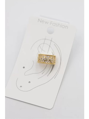 Die Grup Taşlı Kıkırdak Küpe - Altın