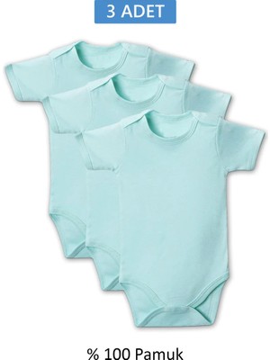 Die Grup Yeşil Yarım Kol Body Zıbın 7-12 Yaş Çocuklar Için (3 Adet) Alttan Çıtçıtlı Özel Gereksiniml