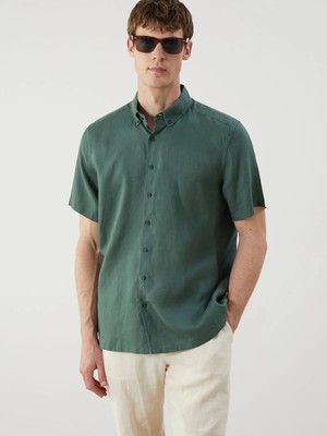 Lc Waikiki Yeni Sezon Regular Fit Kısa Kollu %100 Keten Erkek Gömlek