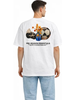 Camblys Unisex Essential&pepsi World Cup Özel Tasarım Baskılı Oversize Kalın Kumaş Bol Kesim Pamuklu T-Shirt