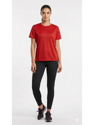 Bumerangspor Kadın Fitness Pilates Koşu Antrenman Yağmurdesen  Polyester Kumaş  Tişört