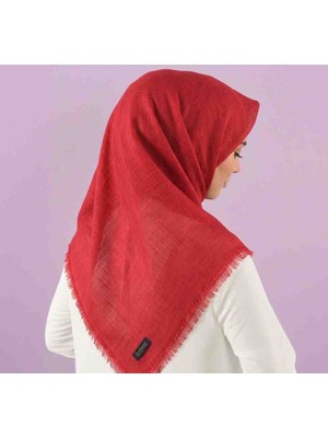 Özense Flamlı Pamuklu Terletmeyen ince 4 Mevsim Kullanılabilir 100X100 cm Kırmızı Renkli Yazma Eşarp