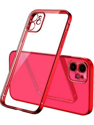 Najmaddin iPhone 12 Mini 5.4inç Renkli Kenar Şeffaf Kılıf Kamera Korumalı KILIF-(5775) Hepsib