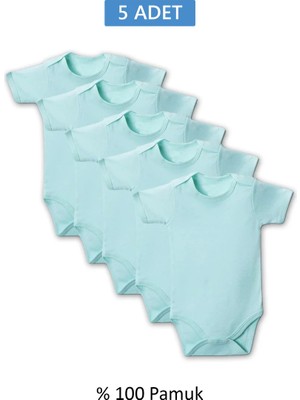 Die Grup Yeşil Yarım Kol Body Zıbın 7-12 Yaş Çocuklar Için (5 Adet) Alttan Çıtçıtlı Özel Gereksiniml